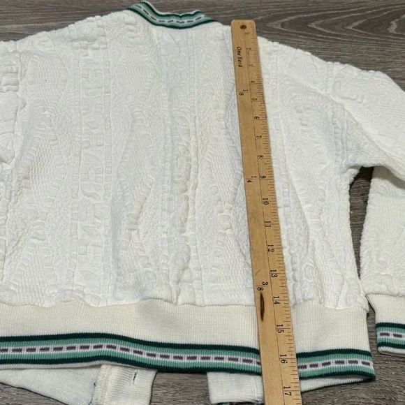 Vintage Varsity Tennis Cable Knit Toddler Cardigan button sweater - Picture 6 of 9